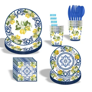 Ama-zon Hot Sale Birthday Party Tableware Decorations Set Includes Touchdown Dinner Dessert Plates Rugby Napkins Decorations
