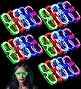 Party Supplies Light-Up Shutter Glasses Christmas Halloween Birthday Party Favors Glow in the Dark Neon Led Flashing Glasses