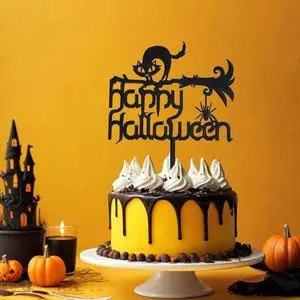 Customizable Happy Halloween Acrylic Cake Topper for Halloween Party Cake Decorating Supplies