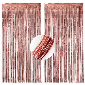 1*2m Photo Wall Backdrop Pink Aluminium Foil Rain Curtain for Party Items