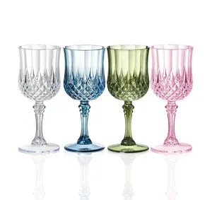 8OZ Hot Sale Transparency Whiskey Drinking Cup PS Plastic Champagne Glasses Flute High Quality Wedding Party Wine Glass