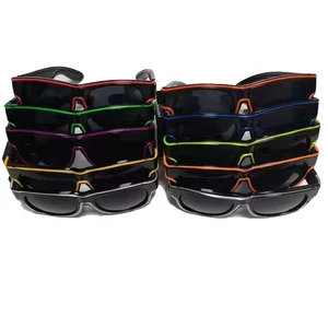 Festivals Party Supplies EL Glowing 3 Modes Glasses USB Rechargeable LED Sunglasses
