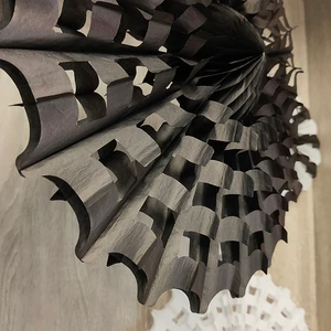 Cartoon Tissue Paper Spider Web Fan 40CM Eco-Friendly Thanksgiving Halloween Party Decorations Supplies Wholesale