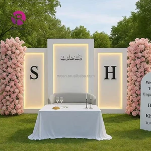 Party Supplies Arch Reception Backdrop Stand Led Light White Backdrop Panel for Wedding Stage Backdrop Background Decoration