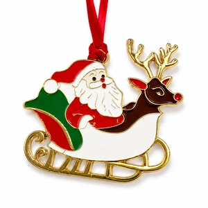 Santa Claus Christmas Ornament Alloy Enamel Hanging Decoration Wholesale Custom Logo