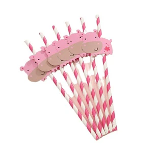 Wholesale Fruit Theme Birthday Party Kids Party Favor Paper Straws 6pcs