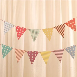 Wholesale Custom Size Color Pennant Banner Flag Digital Printing for Mall Opening Carnival Theme Birthday Party Decoration