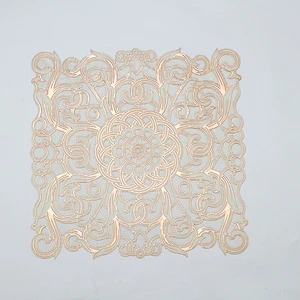 Wedding Rectangle Flower Pvc Vinyl Hollow Placement Table Mats For Dining Table Decorative Dinning Table Mats