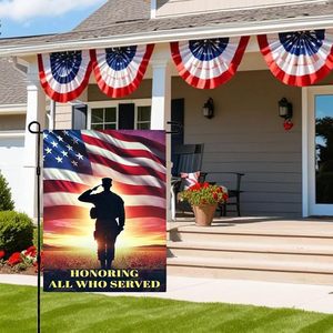 Poppy Red Memorial Day Garden Flag 12.5x18 Inch Double Sided Outdoor Decorative Banner
