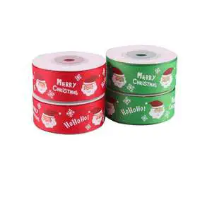 2.5cm printed ribbon double-sided threaded ribbon Christmas decorated gift