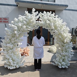 Customizable White Cherry Blossom Tree 2.2 Meter Height Archs Event Party Stage Decoration Wedding Backdrop Flower Arch