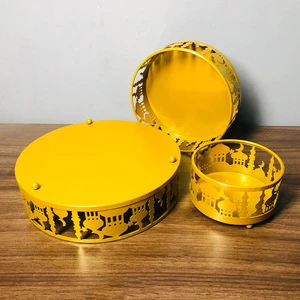 Islamic Muslim Art Party Decoration Kareem Eid Mubarak Ramadan Decor Gift Box Metal Crafts Dessert Snack Tray Ramadan Plates
