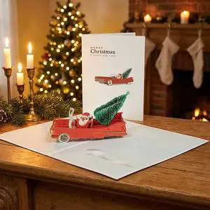 Custom Printing Eco-Friendly Matte Varnishing New Design Pop Cultural Celebration 3d Paper Craft Christmas Card Greeting Cards