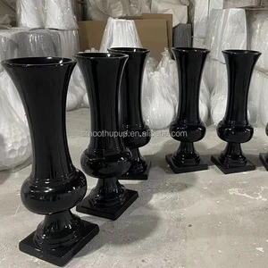 Factory Price Tall Big Black Wedding Flower Stand Tall Table Centerpiece Vase for Table Center Decoration for Event Decoration