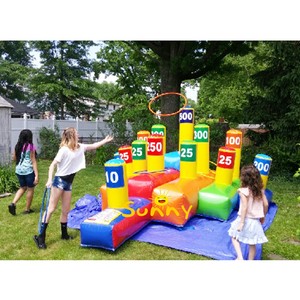 Outdoor Funny Ring Toss Throw Ring Game Inflatable Hoop Toss Party Game for Kids and Adults