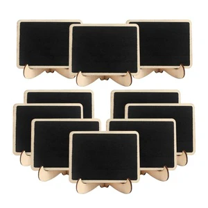 OurWarm Wedding Party Direction 10Pcs Chalkboard Blackboard Vintage Mini Wood Chalkboard Place Cards Wedding Table Number