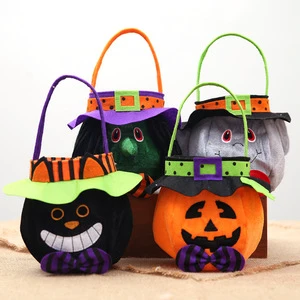 Halloween Decoration Supplies Round Bag with Hood Ghost Festival Children's Candy Gift Pumpkin Bag