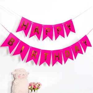 Custom Happy Birthday Banner Hanging Paperboard Backdrop for Photo Booth Party Decor Supplies