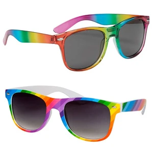 Fashionable Rainbow Pride Sunglasses Colorful Plastic Frame Promotional Sun Glasses Colorful Rainbow Frame Gay Sunglasses