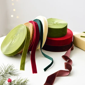 Christmas Tree Decoration Ribbon Single-sided Velvet Christmas Ribbon Gift Wrapping DIY Bows Premium Velvet Bow Tie for Decor