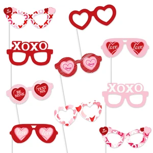 Xieli Valentine's Day Party Decoration Supplies Hearts Glasses Masks Photo Booth Props Accessories