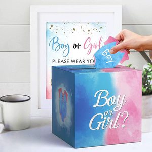 Boy or Girl Gender Reveal Game Box Baby Shower Party Decoration Supplies Voting Box