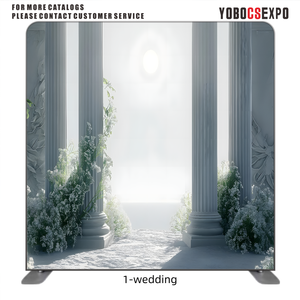 Stretch Fabric Backdrop Wall with Pillowcase Fabric Display for Wedding Ceremony Stage Setup