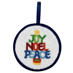Mini Square Needlepoint Christmas Ornaments Set Santa Bell Wreath Design for Tree Hanging Holiday DIY Decor Factory Wholesale