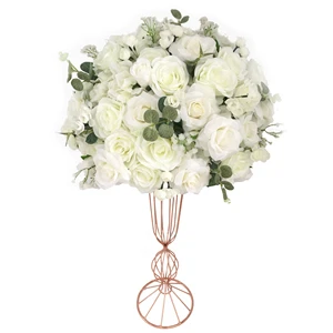 Indoor Events Decorative Wedding Table Centerpieces Flowers Stand White Artificial Rose Peony Flower Floral Arrangements