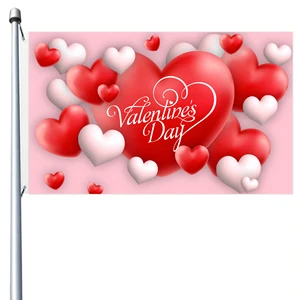Saint Valentine's Day Banner Outdoor Flag New 5'x3' Printed on High Quality Banners