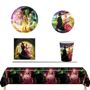 Wicked Birthday Party Decoration Disposable Tableware Cups Napkins Tablecloth Plate Party Supplies Baby Shower