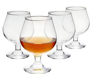 Clear Hand Blown 13 Oz Vintage Short Stem Lead-Free Crystal Brandy Glasses Cognac Balloon Snifters Bourbon