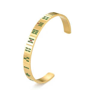 Chinese Style National Trend Mahjong Bracelet Niche Personalized Design Thirteen Orphans Pure Color Sparrow Winning Card