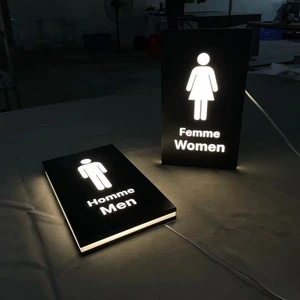 Wholesale Customized House Number Board Acrylic Restaurant Table Plate Seat Reservation Number Sign Toilet Functional Signboard