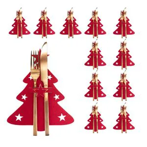 12 Pieces Bulk Modern Durable Christmas Cutlery Holders Table Decoration for Party