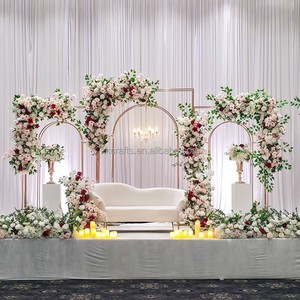 ZKAI Wedding Stage Hanging Flower Backdrop Stand Events Decor Metal Arch for Wedding Hall Decoration