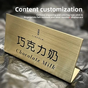 Event Select Custom Polished Brass Double-Sided Table Sign, Personalized Engraved Desk Card for Wedding Bar& Banquet Reservation