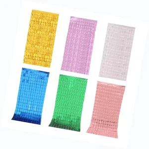 1*2 Meter Party Backdrop Foil Fringe Curtain for Birthday Party Background Wall Decoration