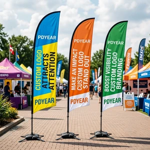 Hot-selling Swooper Banner Advertising Easy Setup pop up Feather Teardrop Flag with Ground Stake for Promotional Events