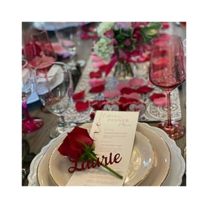 Custom Eco-Friendly 3D Gold Mirror Table Place Setting Sign Logo Birthday Party Acrylic Letters Name Wedding Cards Decoration
