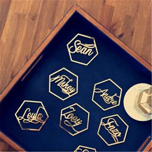 Laser Cut Gold Mirror Wedding Place Cards Acrylic Wedding Sign Names Table Seating Cards Wedding Centerpiece Decor