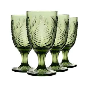 Colored Hand Blown Vintage Wine Glasses Set Glass Water Goblets 14.2oz for Mothers Day Wedding Holiday