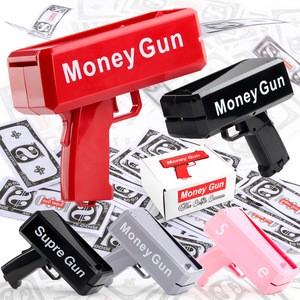 Wholesale Plastic Money Rain Gun Toy Shot Spray Custom Logo Real Party Game Novelty Customized Money Gun
