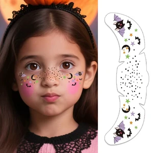 Safe Non-toxic Children's Christmas Halloween Water Paper Temporary Tatoo Sticker for Kids Face Decoration