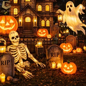 Weatherproof Steel Illuminations Light Festivals LED Halloween Skeleton Lantern Decoration Lighting For Zoo Night Attraction