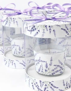 Personalized Wedding Transparent Scented Candle Bow Ribbon Contenant Gift Custom Box Rigid Paper Luxury Candle Packaging Boxes