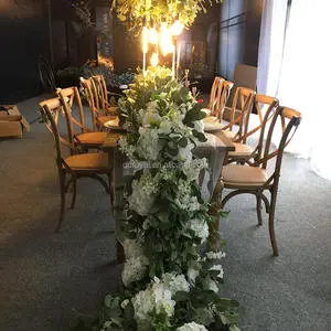 Wedding Decoration Table Centerpiece Silk Artificial Flower Row Runner Floral Garland Runner Flower Arrangement