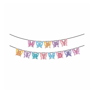 Colorful Butterfly Happy Birthday Banner Premium Party Decoration for Girls Kids Birthday Celebrations for Best Price