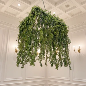 2025 New Design Artificial Green Wall Wedding Nature Backdrop Hang Ceiling Decorative Flowers & Wreaths Wedding