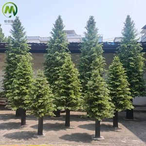 Customized Artificial Pine Tree Large Fiberglass Artificial Needle Cedar Tree Christmas Decorative Artifical Tree With Snow